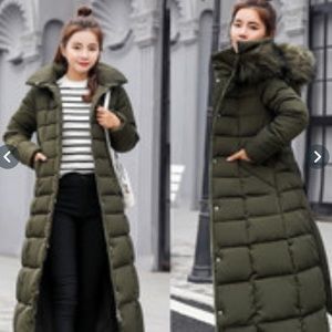 New Fashion winter down coat cotton padded size 12-14 color Army Green